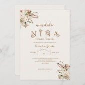 インビタシオンデベビーシャワーカラーベージュ 招待状 (正面/裏面)