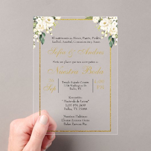 インビタシオンデボダアクリリコ アクリル招待状 (インサイチュ (ポータブル))