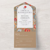 インビタシオンデボダエスパニョルイングレスプヴォFOLKART オールインワン招待状 (内側)