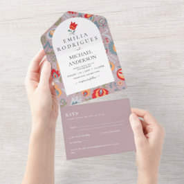 インビタシオンデボダエスパニョルイングレスプヴォFOLKART オールインワン招待状