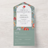 インビタシオンデボダエスパニョルイングレスプヴォFOLKART オールインワン招待状 (内側)