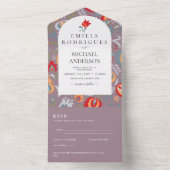 インビタシオンデボダエスパニョルイングレスプヴォFOLKART オールインワン招待状 (内側)