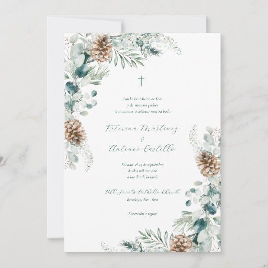 インビタシオンデボダクリスティアナスペインの結婚ズ 招待状 (正面)