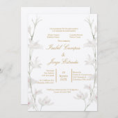 インビタシオンデボダコンフロールブランカカラーベージュ 招待状 (正面/裏面)