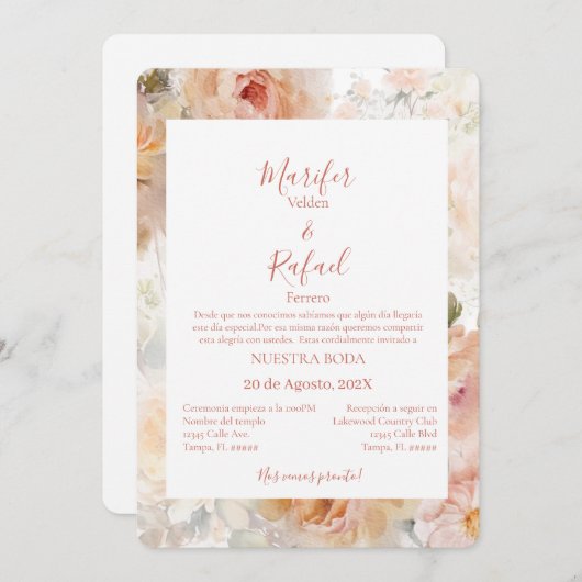 インビタシオンデボダコンロサス 招待状 (正面/裏面)