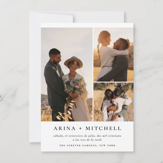 インビタシオンデボダトドウエンウノエレガンテ3フォトス 招待状 (正面)