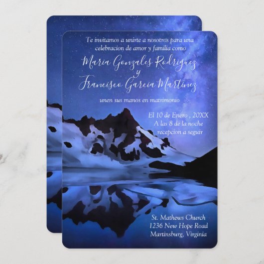 インビタシオンデボダノシュエストレラダエンラモンタニャ 招待状 (正面/裏面)