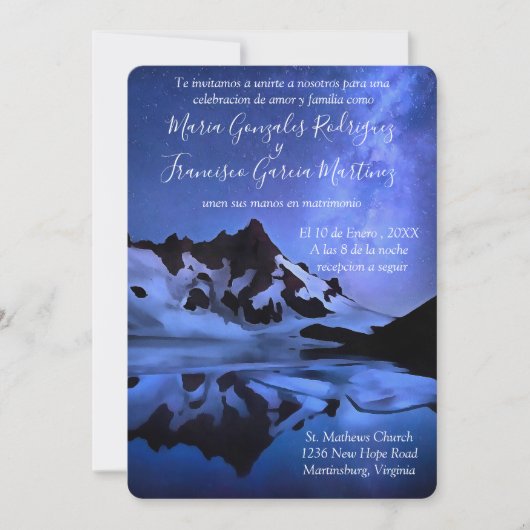 インビタシオンデボダノシュエストレラダエンラモンタニャ 招待状 (正面)