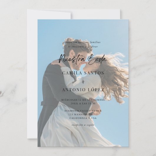 インビタシオンデボダフォートデコロリダカリグラフィア 招待状 (正面)