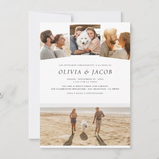 インビタシオンデボダモデナイーミニマリスタ5フォトス 招待状 (裏面)