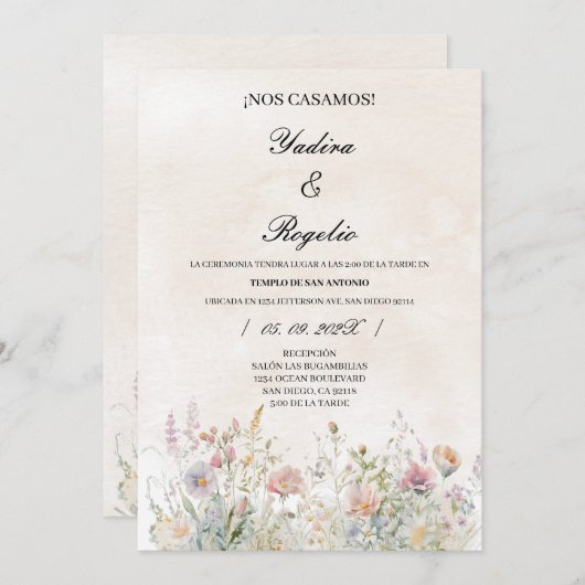 インビタシオンデボーダデフロルシルヴェストレ 招待状 (正面/裏面)