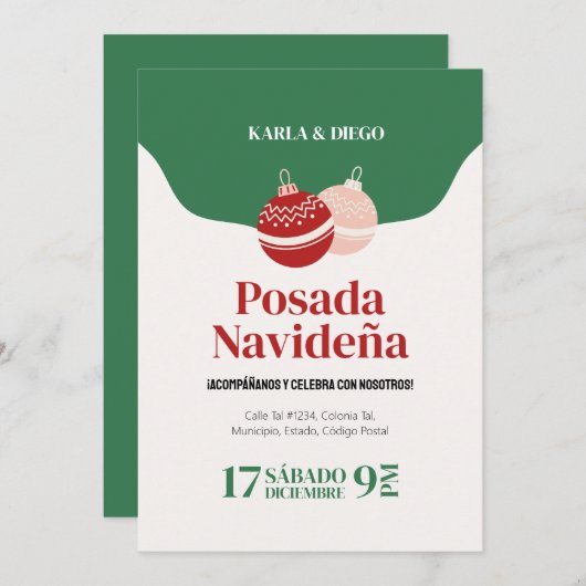 インビタシオンデポサダナビデナコンエスフェラス 招待状 (正面/裏面)