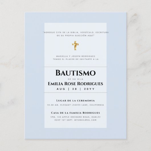 インビタシオンドゥバウティスモエスパーニョールカトロリコモデノ チラシ (正面)