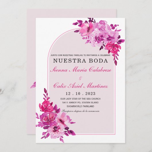 インビタシオンドボダエンエスパニョールエレガンテス 招待状 (正面/裏面)