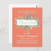 インビタシオンドボダバラタスHOJAS Modernas ポストカード (正面/裏面)