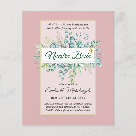 インビタシオンドボダピンク結婚フローラ予算 チラシ (正面)