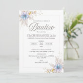インビタシオンバウスペインのティゾブルーフラワーズバプテスマ 招待状 (スタンド正面)