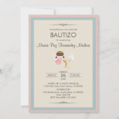 インビタシオンバウティゾガールエンジェル宗教的バプテスマ 招待状 (正面)
