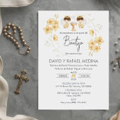 インビタシオンバウティゾニーニョスバプティスキュートツインズエンジェル 招待状