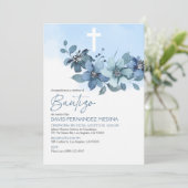インビタシオンバウティゾブルーフラワーズバエレガントプテスマ 招待状 (スタンド正面)