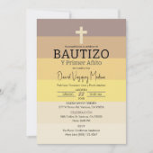 インビタシオンバウティゾプライマーアニョ1歳の誕生日バプテスマ 招待状 (正面)