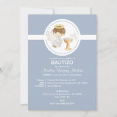 インビタシオンバウティゾボーイエンジェルかわいいバプテスマ・カトリック 招待状 (正面)