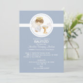 インビタシオンバウティゾボーイエンジェルかわいいバプテスマ・カトリック 招待状 (スタンド正面)