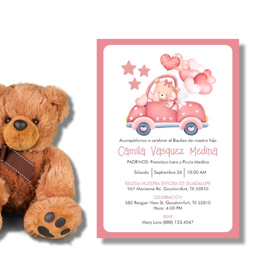 インビタシオンバウティゾ女の子カトリック洗礼 招待状