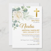 インビタシオンバウティゾ男の子または女のエレガント子の洗礼 招待状 (正面)
