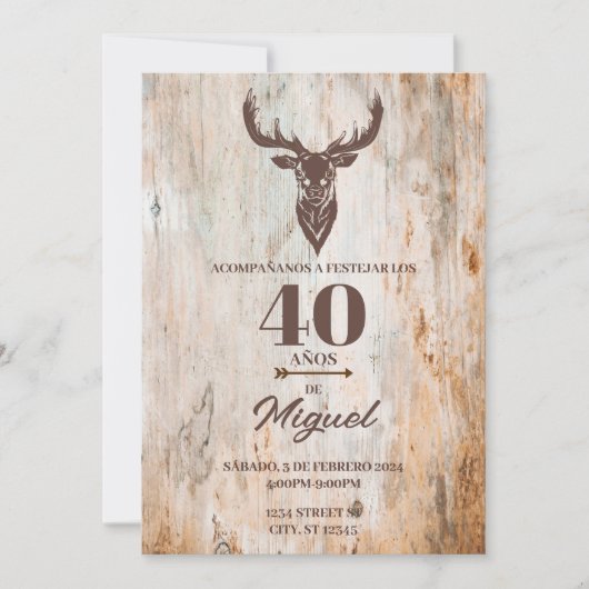 インビタシオンパラクンプレアノスデホムブルテマカザール 招待状 (正面)