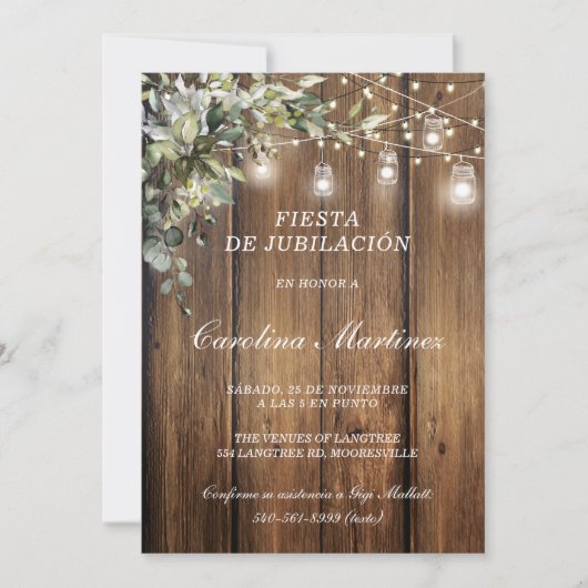 インビタシオンパラフィエスタデジュビラシオンペルソナリザダ 招待状 (正面)