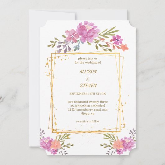 インビタシオンフローラデロサコンマルコジオメトリコ 招待状 (正面)