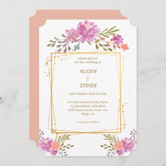 インビタシオンフローラデロサコンマルコジオメトリコ 招待状 (正面/裏面)