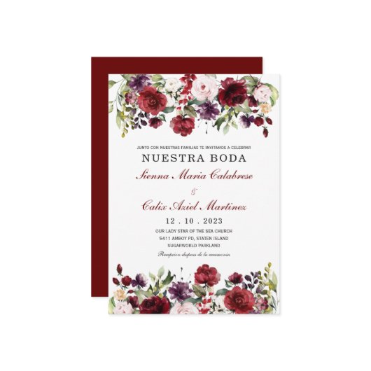 インビタシオンボダマルサラエスパニョル 招待状 (正面/裏面インサイチュ)