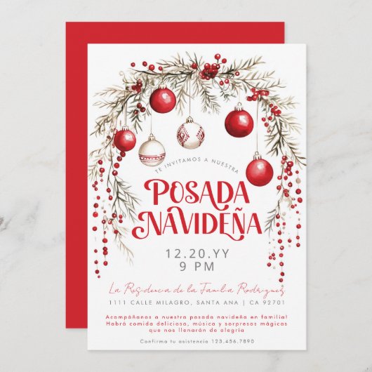 インビタシオンポサダナビデナスペイン スペインの 招待状 (正面/裏面)