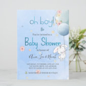 インビタシオン赤ちゃんシャワーかわいいボニー。FOR男の赤ちゃん 招待状 (スタンド正面)