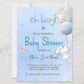 インビタシオン赤ちゃんシャワーかわいいボニー。FOR男の赤ちゃん 招待状 (正面)