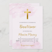 インビタシオン・デ・バウティスモ・デ・カラー・ド・ローザ 招待状 (正面/裏面)