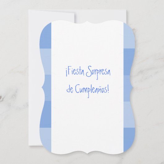 インビタシオン – フィエスタソルプレサデクンプレニョス – アズール 招待状 (裏面)