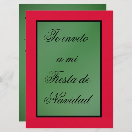 インビタシオン – Fiesta de Navidad – メキシコの色 招待状 (正面/裏面)