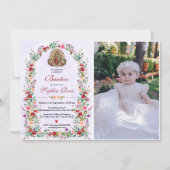 インビタスペインのシオンデバウティゾフローラバプテスマ写真 招待状 (正面)