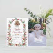 インビタスペインのシオンデバウティゾフローラバプテスマ写真 招待状 (スタンド正面)