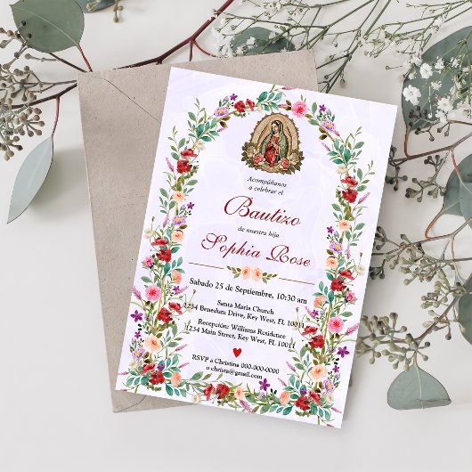 インビタスペインのシオンデバウティゾフローラバプテスマ 招待状