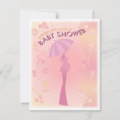 インピンかわいらしクベビーシャワー招待状 招待状 (正面)