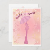 インピンかわいらしクベビーシャワー招待状 招待状 (正面/裏面)