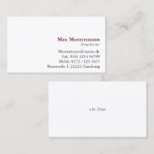 インファッシュスチューベルターヴィシテンカルテ 名刺 (正面/裏面)