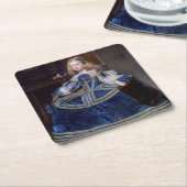 インファンタマルガリタテレサブルードレスベラスケス スクエアペーパーコースター (アングル)