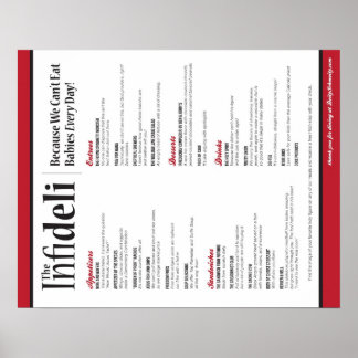 インフィデリメニュー ポスター