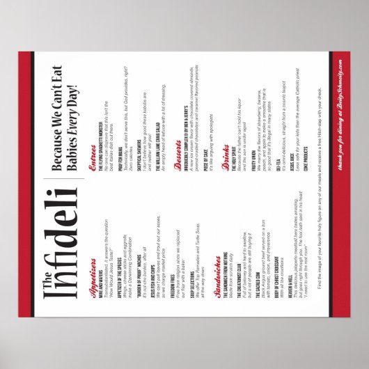 インフィデリメニュー ポスター (正面)