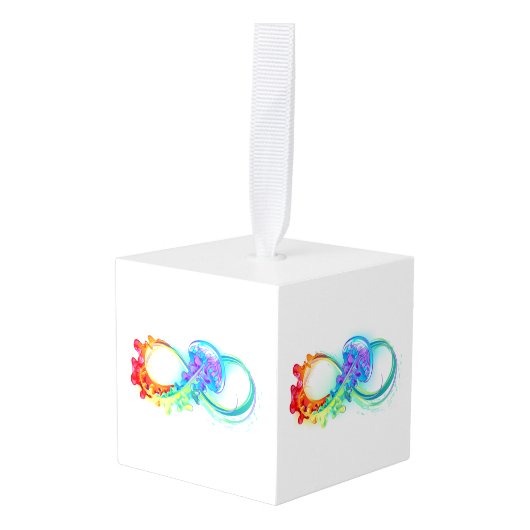 インフィニティとレインボークラゲ キューブオーナメント (正面アングル)